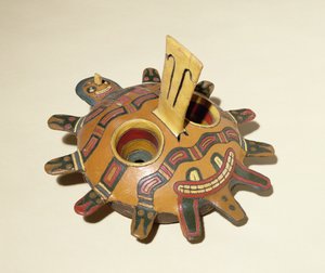 Máscara Funerária, de Paracas, 300 aC-1 dC (cerâmica)